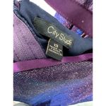 City Studio Purple Metallic Shimmer Tie Back Mini Dress Women's Size 13 Photo 5
