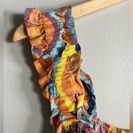 JODIFL  Multicolor Abstract Print Ruffle Strap Boho Mini Dress Size Large Photo 2