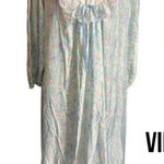 Vintage Pinehurst Lingerie Floral Lace Nightgown Women’s Size Large Romantic Cot Blue Photo 0