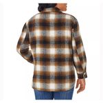 Members Mark Plaid Shacket Women XL Brown Western Cabincore Outdoor Academia Photo 10