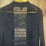 Lucky Brand -NAVY-L/S-OPEN WEAVE KNIT CARDIGAN Open front Cotton Blend-M-EUC Photo 9