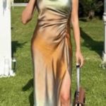 ZARA  TIE DYE PRINT SATIN MIDI DRESS Medium Photo 4