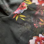 Kut From The Kloth Blouse XXL Black Floral Roll Tab Sheer Button Whimsygoth Chic Photo 10