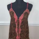 Victoria's Secret Leopard Print With Pink Lace Lingerie Tie Top Size Small Photo 0