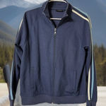 EXPRESS EUC  Uni Sex Vintage Retro Track Jacket 90s Navy Jogging  USA Jacket‎ - L Photo 0