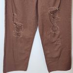 Madden NYC Wide Leg Brown Distressed Jeans NWT Size 13 High Photo 3