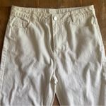 Mable Boutique White High Rise Straight Leg Distressed Hem Jeans Size Large Photo 2