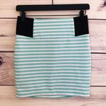 Charlotte Russe Mint & White Striped Mini Bodycon Skirt Photo 0