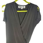 Vicky Tiel Flutter Sleeve Wrap Midi Dress Size Large Black Sophisticated LBD Photo 0