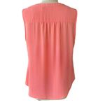 Soho Coral Orange Sleeveless Flowy Front Pockets Summer Blouse ~ Women's Size XL Photo 2