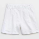 Aerie  Women’s Sz S White‎ New Heights Trouser Fleece Shorts Photo 2