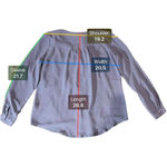 Urban Coco Urban‎ Coco Women's Medium Purple/Blue Long Sleeve V-Neck Popover Blouse Photo 4