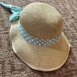 Sun Hat. 💯 Carta. Like new. Natural color. Polka dot ribbon. One size. Photo 0