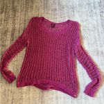 Guess  Magenta Open-Knit Sweater Photo 4
