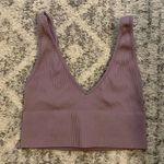 Ribbed V Neck Bralette Purple Photo 0