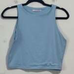 Reoria Light Blue High Neck Crop Tank Top Size L Size L Photo 0