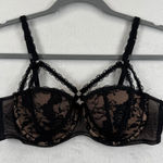 Adore Me  36B Black Lace Strappy Push Up Bra Lingerie Photo 0