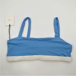 ONIA  Zoe Blue White Tricot Bikini Swim Top Square Neck NEW XL Photo 1