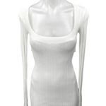Tiger Mist NEW Hanna White Long Sleeve Scoop Neck Mini Bodycon Sweater Dress M Photo 0