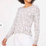 Loft Beige Leopard Print Sweater Photo 0