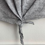 Topshop  Gray Tie Short Sleeve Crop Top Photo 4