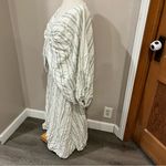 ASOS NWOT  EDITION vneck drapey maxi dress in linen mix cream green stripe size 6 Photo 5