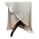 TFNC Bridesmaid satin one shoulder maxi dress with wrap skirt in champagne brown Tan Size 14P Photo 7