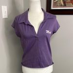 Mudd Y2K Cropped 90s Polo Shirt Womens NOS Dead stock Size Large NWT Purple Photo 0