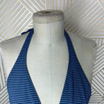 Vix Swim Blue Striped Bikini Top Blue Square Enamel Jewel Size‎ Medium Photo 2