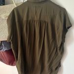 Madewell Central Drapey Shirt Olive Green  Blouse Photo 5