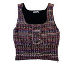 ZARA  Woman‎ Sleeveless Tweed Top Multicolor Square Neck Size S Photo 3