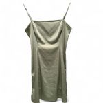 Aritzia  Sunday Best‎ Green Shimmer Satin Mini Dress Sz 4 Photo 1