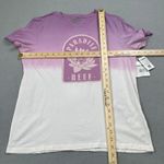 REEF Shirt Womens S Purple White Ombre Paradise Lily Flower Relaxed Dip Dye Tee Photo 1