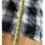 Old Navy  Womens Black And White plaid Flannel Boyfriend Shirt Size M Photo 5
