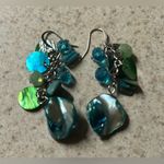 Colorful Teal Abalone | Sea Glass Dangle Earrings Blue Photo 3