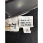 Oleg Cassini Vintage Beaded Silk Blouse Womens 14 Black Tie Waist Dolman Sleeve Photo 4