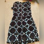 See By Chloe  Chic Bohemian Patterned velvet short sleeve mini Dress blue black Photo 3