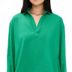 Frank & Eileen  Patrick Popover Kelly Green Size Large Cotton Jersey Shirt Womens Photo 0