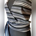 Free People  wrap tie striped ribbed long sleeve crop top Photo 2