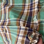 Green Plaid Shirt Dress Photo 9