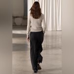 ZARA  ZW COLLECTION DARTED MINIMALIST WOOL BLEND TROUSERS DARK BROWN Size L NEW Photo 7