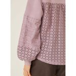 Anthropologie NWT by • mauve/lilac eyelet balloon sleeve top sz XS Photo 1