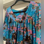 VTG 80s 90s Anthony Richards Blue & Pink Retro Maxi House Dress Kaftan Muumuu Size L Photo 5