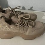 Steve Madden Women’s Lesly Sneakers Beige Rhinestone Bling Size 8.5 Photo 4