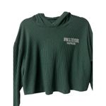 Hollister California Cropped Ribbed Hoodie S Green Sporty Teens Comfy Flirty Photo 1