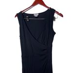 Loft  Asymmetrical V Neck Pullover Dress Black Womens 8 Photo 2