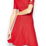 The Kooples Red Knit Fit and Flare Mini Dress Fancy Detail Sleeve Size Small NEW Photo 0