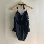 Ava & Viv  Black Halter One Piece Swimsuit NWT Photo 1