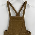 Aerie Werk & Play Brown Corduroy Bib Overalls Size Medium Raw Frayed Hem Casual Photo 3