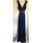 BCBGMAXAZRIA blue backless sequins maxi dress Photo 1